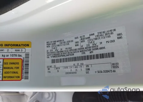2022 Ford Bronco Badlands/Big Bend/Black Diamond/Outer Banks/Wildtrak from USA, damaged, VIN 1FMEE5DP8NLA97039